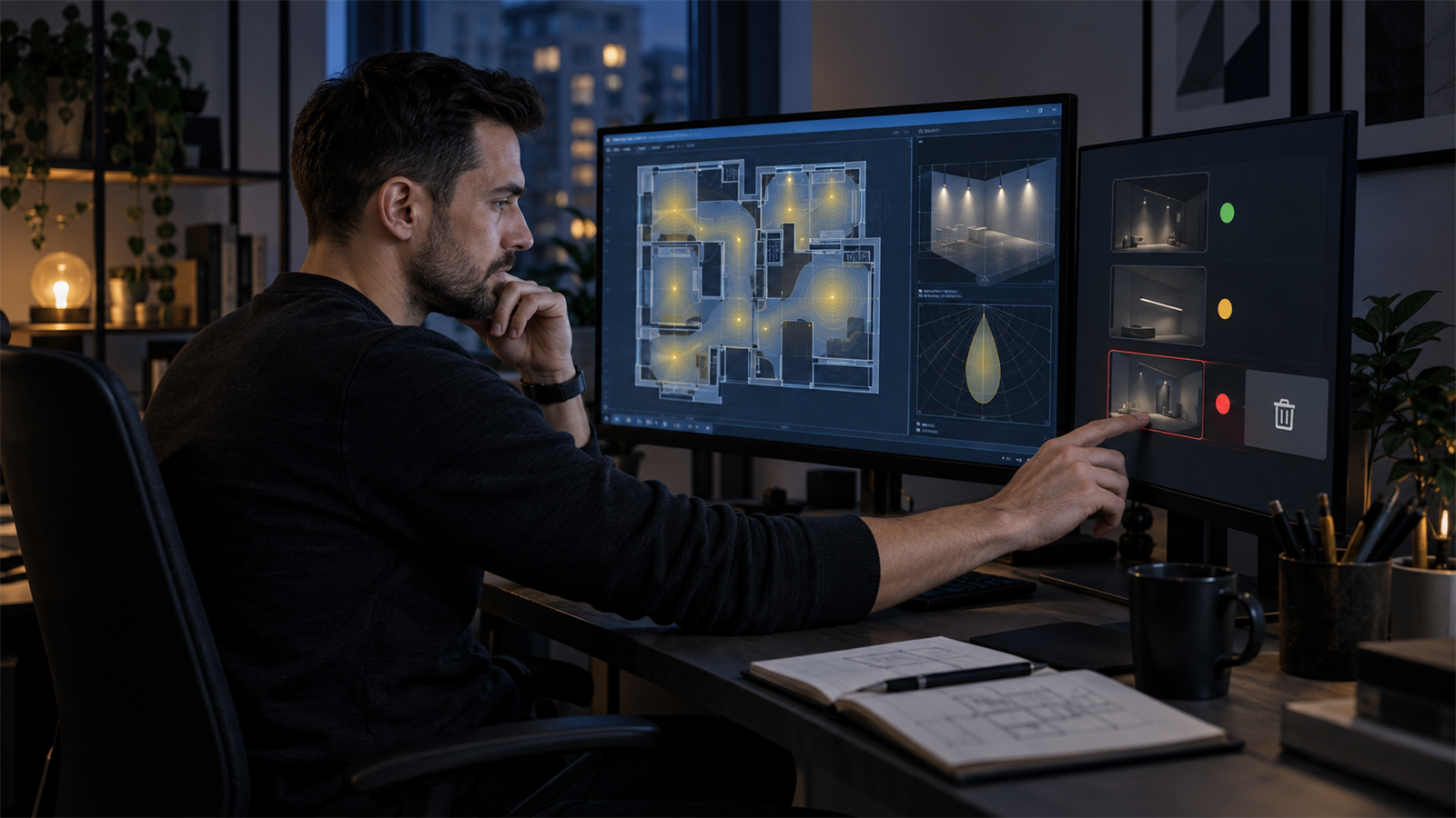 Romania-based remote DIALux freelancer controlling availability and declining an unsuitable lighting-calculation opportunity